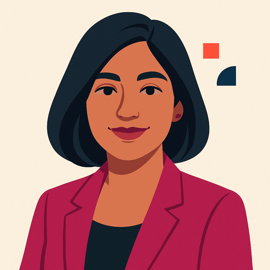 Illustrated corporate portrait of Rifsha